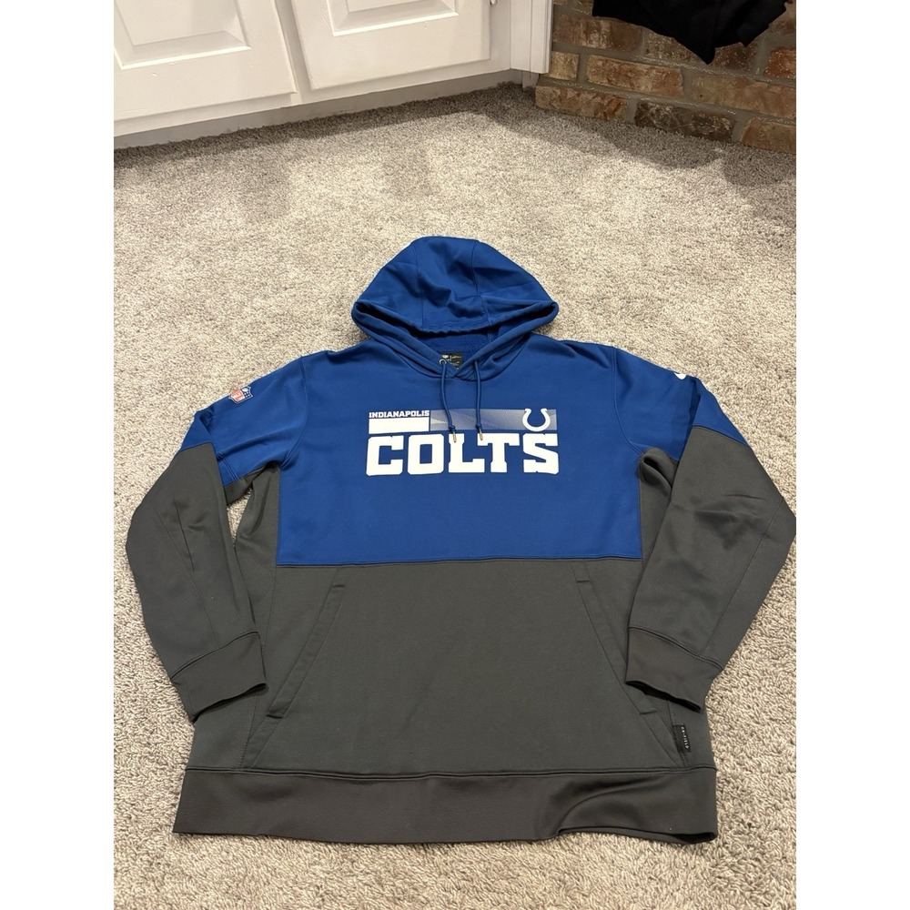 Nike Men's XL Indianapolis Colts Hoodie Dri Fit On Field Apparel PLAYER ISSUE!!!